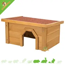 Domek dla królika na zewnątrz z płaskim dachem 40 cm