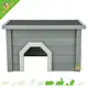 Trixie Casita para conejos de exterior gris con 2 entradas y techo plano de 50 cm.