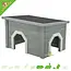Trixie Grey Outdoor Rabbit House with 2 Entrances and Flat Roof 50 cm