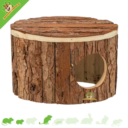 Houten Huis Hol 17 cm voor muizen en (dwerg)hamsters
