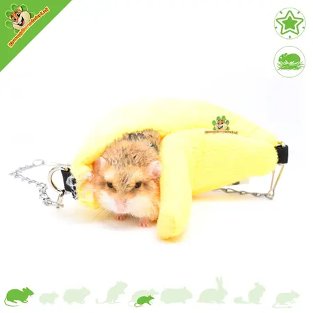 Pluszowy hamak bananowy 20 cm dla myszy i szczurów karłowatych