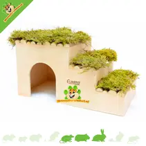 Casa con escalera de madera de 42 cm