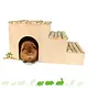Casita con escalera de madera de 42 cm para ratas y cobayas.
