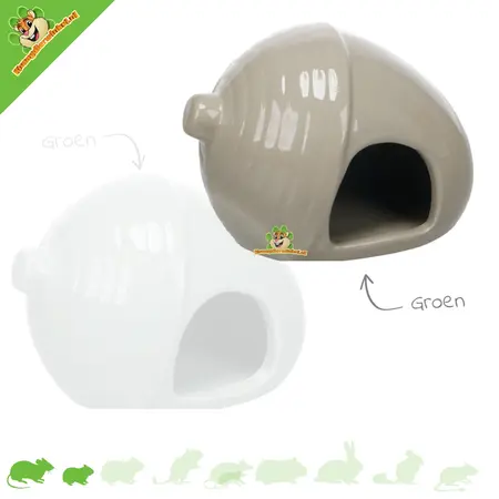 Keramiek Hamsterhuis Eikel Groen/Bruin