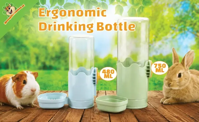 Ergonomische Drinkfles voor knaagdieren en konijnen