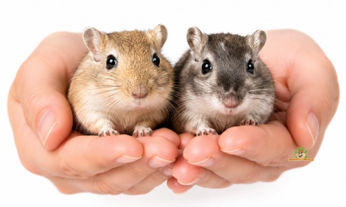 twee gerbils in de hand