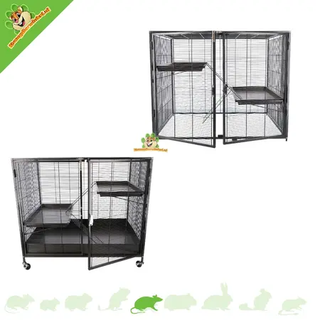 Cage pour rats Keddoc Animal Home Penthouse Anthracite 93,5 x 63 cm – Base inférieure ou extension supérieure