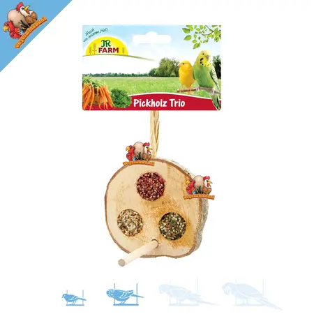 JR Farm Tronco Snack Trío para aves y pequeños roedores 20 cm