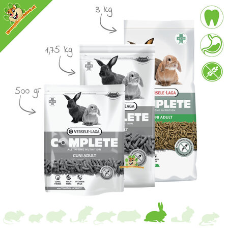 Versele-Laga Versele-Laga Complete Cuni Alimento para conejos adultos: todo en uno, sin cereales (50–80 g/día)