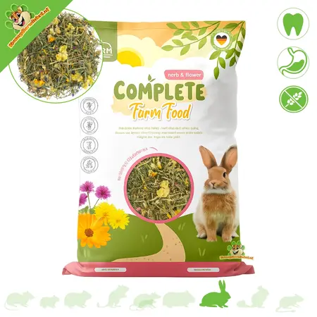 JR Farm Komplettes Bauernhoffutter mit Kräutern und Blumen für Kaninchen