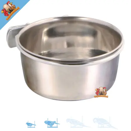 RVS Voerbak 12 cm met Houder voor Kleine Knaagdieren