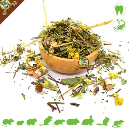 Knaagdier Kruidenier Kruiden & Takkenmix 100 gram voor Knaagdieren en Konijnen