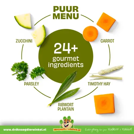 Witte Molen Witte Molen PUUR Konijn comida para conejos – mezcla natural con verduras y hierbas