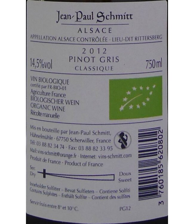 Domaine Jean-Paul Schmitt - Pinot Gris Rittersberg Classique