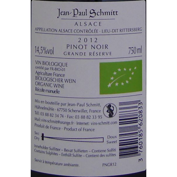 Domaine Jean-Paul Schmitt - Pinot Noir Rittersberg Grande Réserve