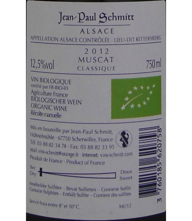 Domaine Jean-Paul Schmitt - Muscat Rittersberg Classique