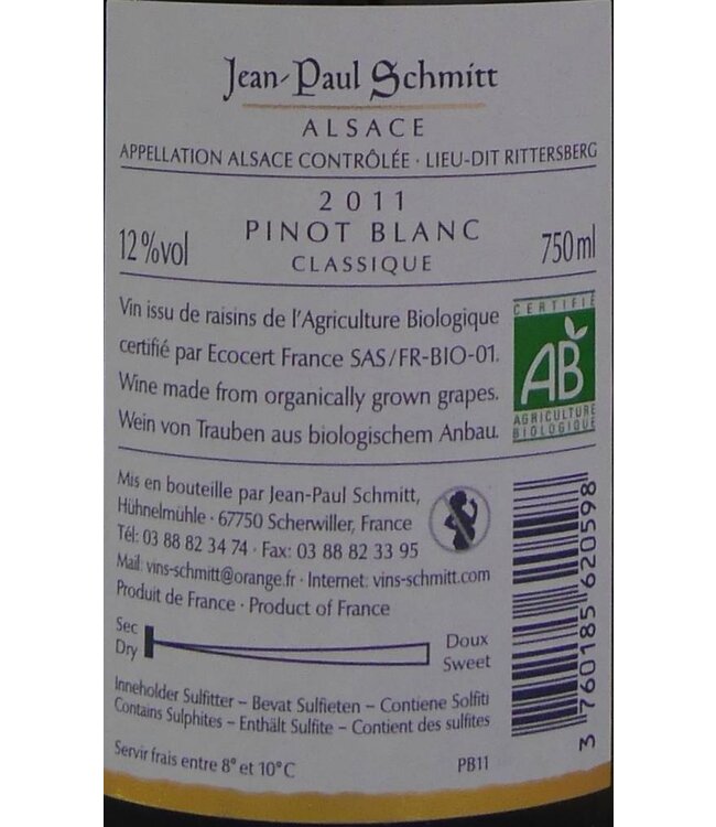 Domaine Jean-Paul Schmitt - Pinot Blanc Rittersberg Classique