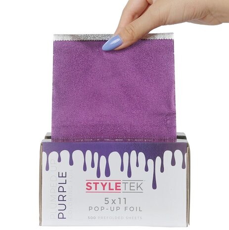 Styletek Voorgevouwen 5x11 Paarse Pop Up Folie - 500st
