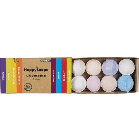 HappySoaps Mini Bath Bombs Tropical Fruits - 8st
