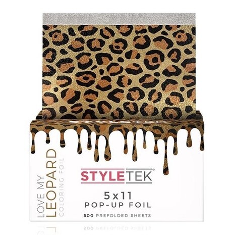 Styletek Voorgevouwen 5x11 Pop Up Leopard Folie - 500st Styletek Voorgevouwen 5x11 Pop Up Leopard Folie - 500st