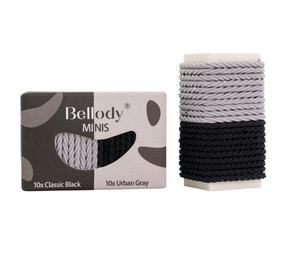 Bellody Haargummie Mini - Zwart en Grijs