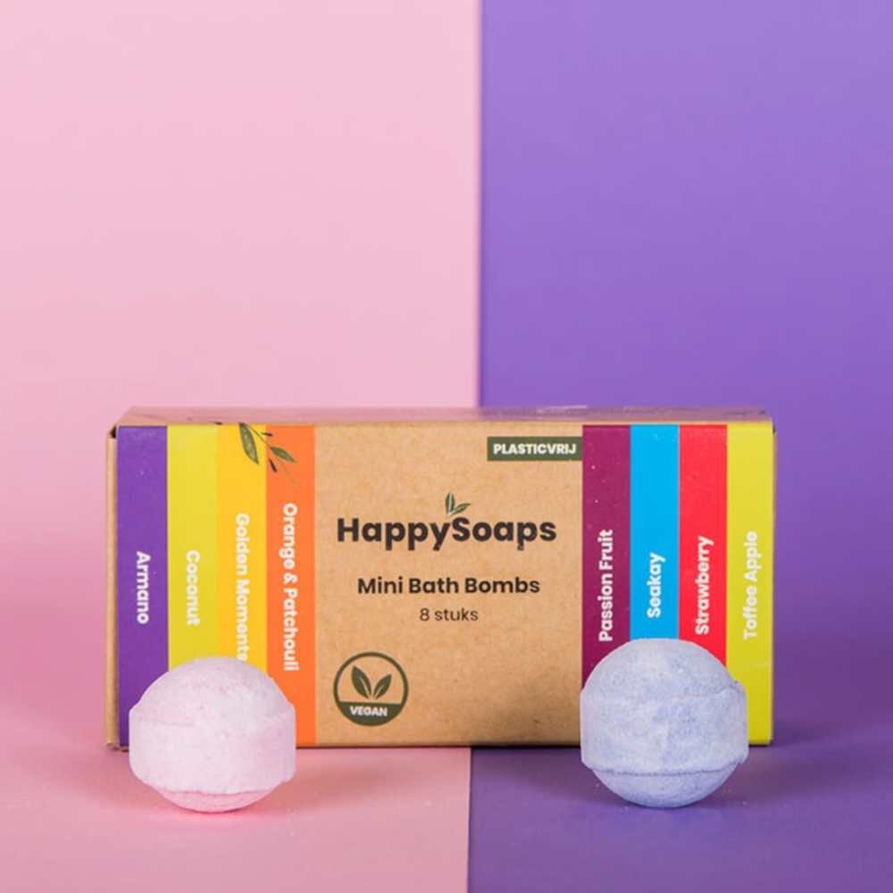 HappySoaps Mini Bath Bombs Tropical Fruits - 8st