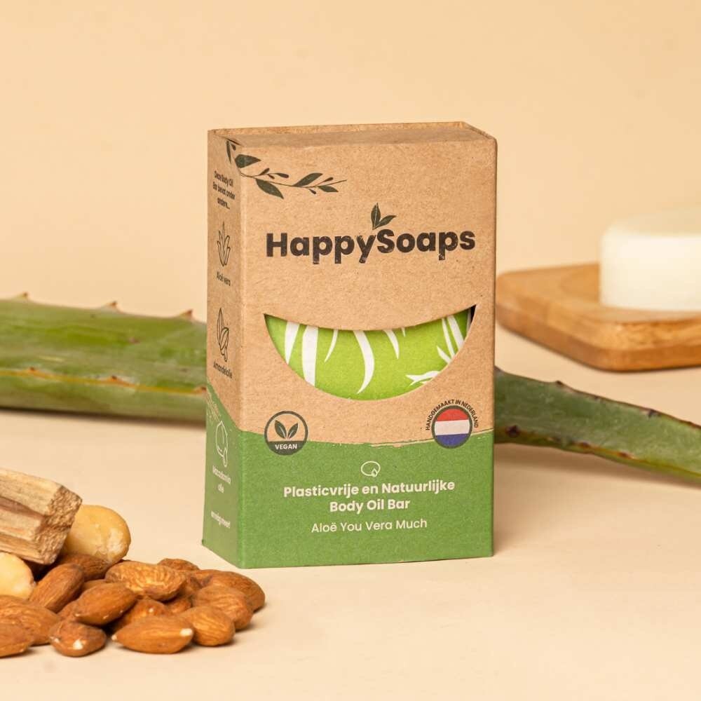HappySoaps Body Oil Bar Aloe Vera You Much - 70g