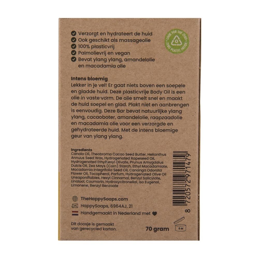 HappySoaps Body Oil Bar Exotic Ylang Ylang  - 70g