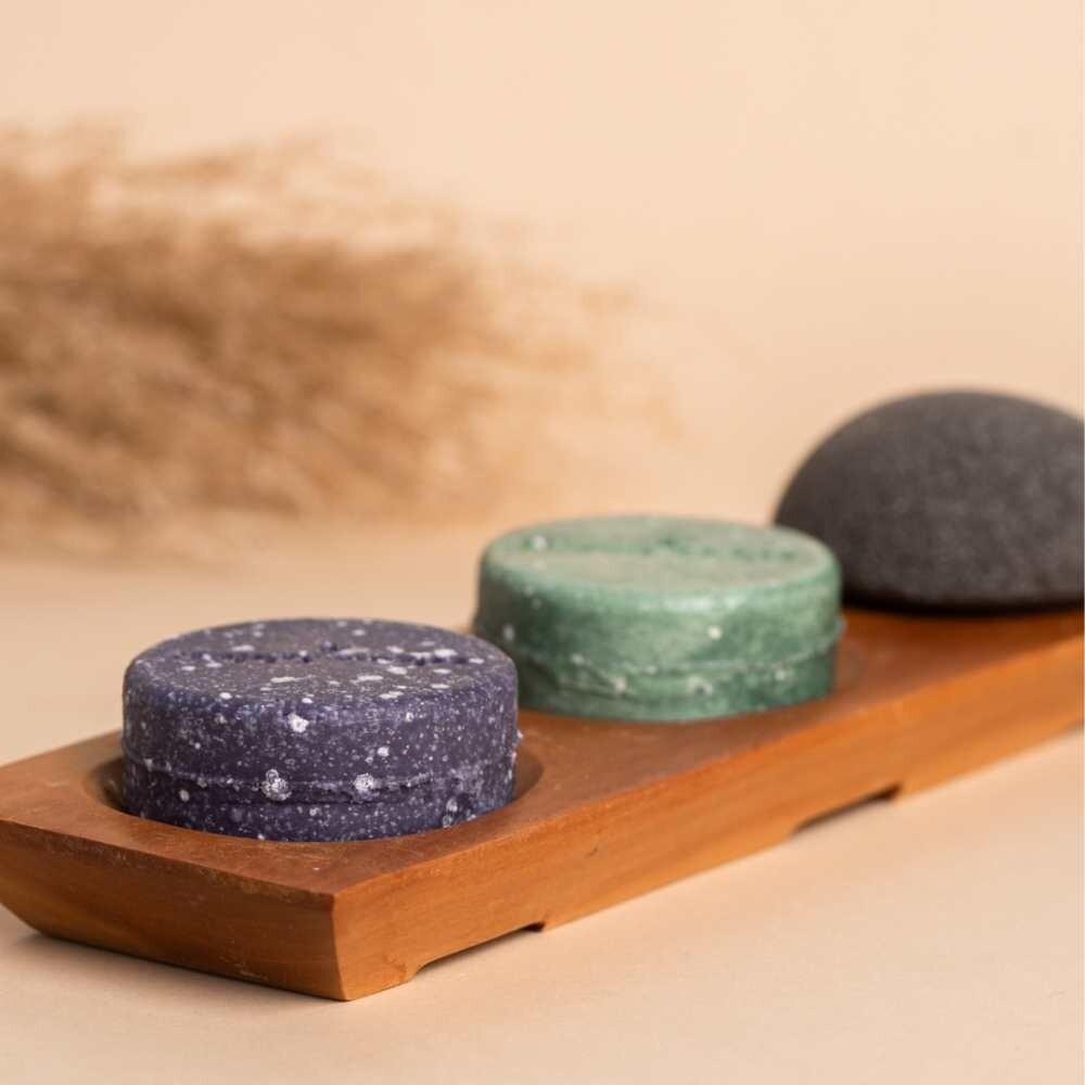 HappySoaps Mahonie Hout 3 Shampoo Bars Houder