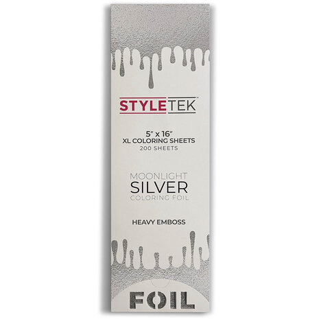 Styletek 5"x16" Moonlight Silver Emboss Folie Sheet - 200 stuks Styletek 5"x16" Moonlight Silver Emboss Folie Sheet - 200 stuks