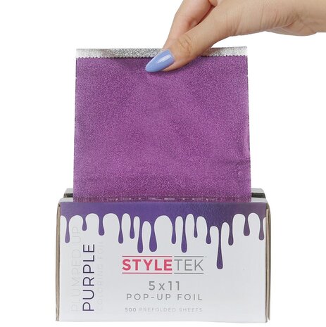 Styletek Voorgevouwen 5x11 Paarse Pop Up Folie - 500st