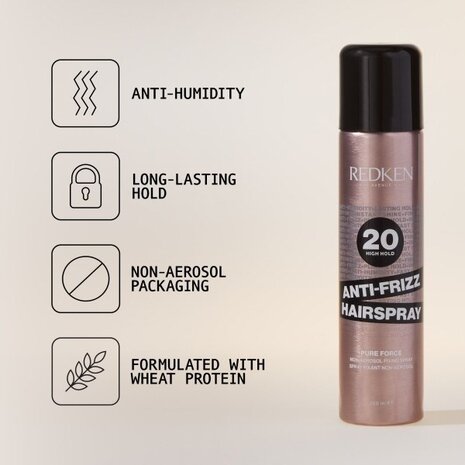 Redken Anti-Frizz Pure Force 20 Hairspray - 250ml