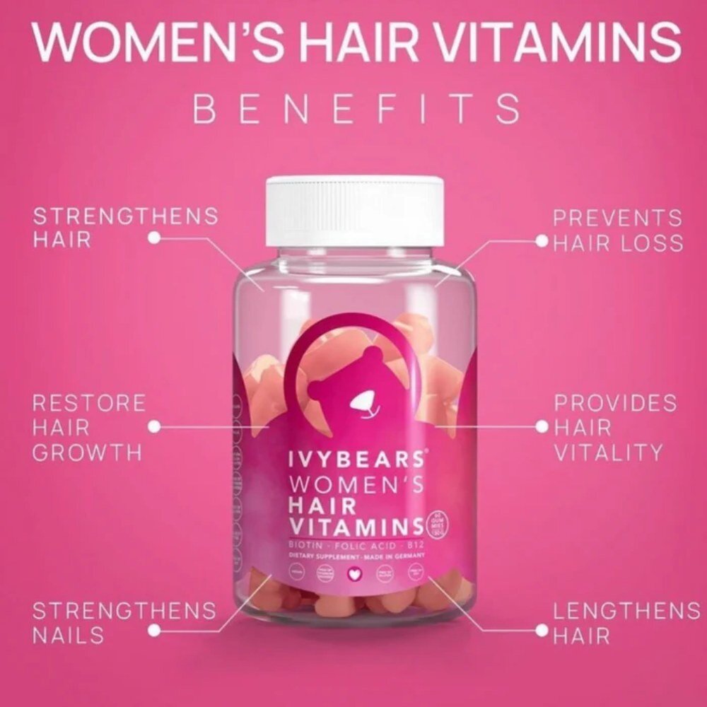 IvyBears Hair Vitamins voor Vrouwen - 60st