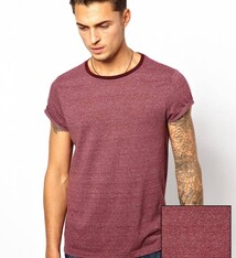 T-shirt with rolled-up sleeves
