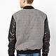 Bomber jacket with leather sleeves