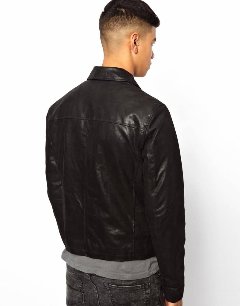 Leather biker jacket