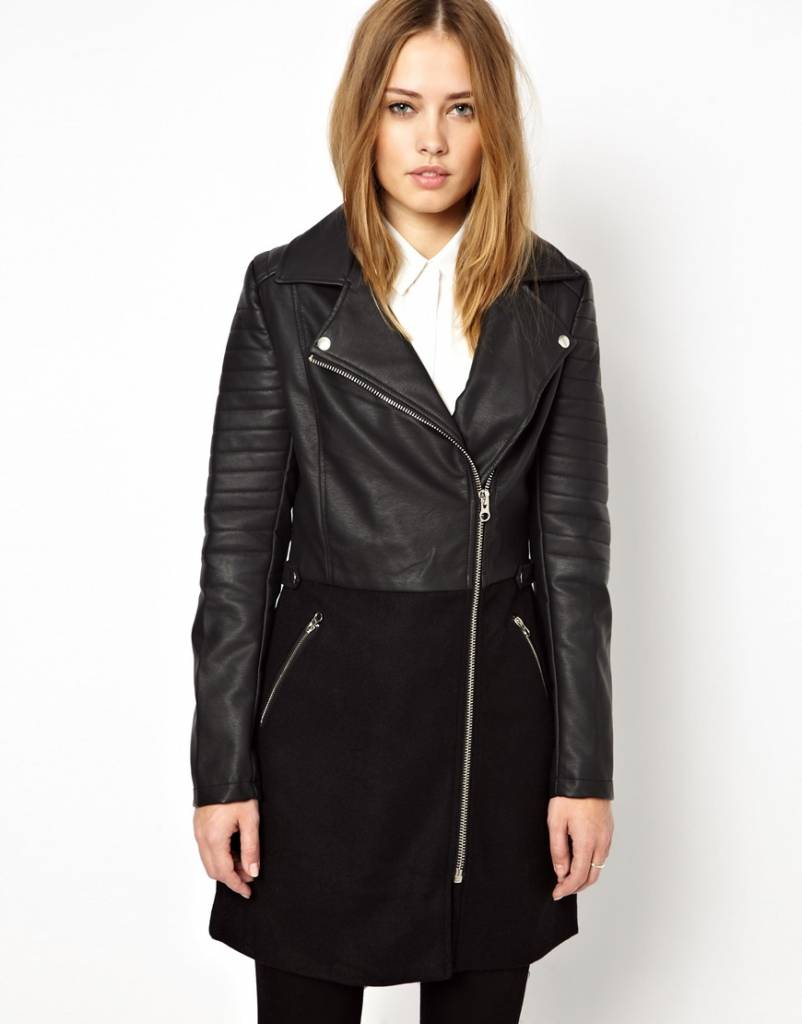 Leather biker jacket