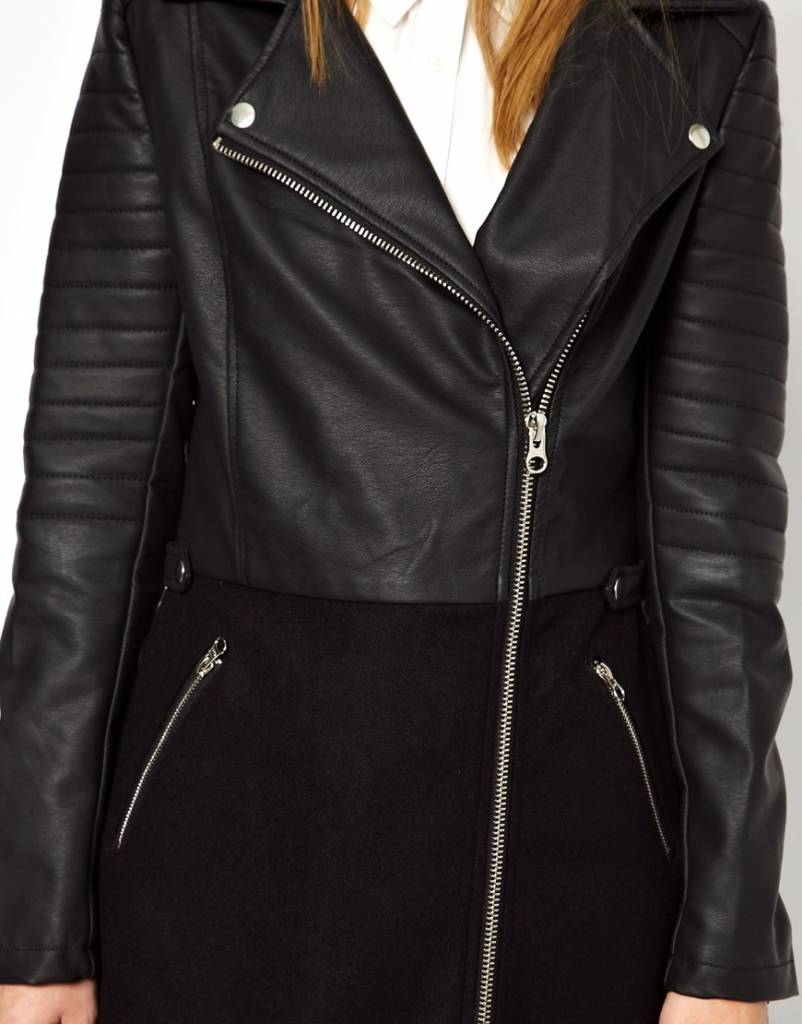 Leather biker jacket