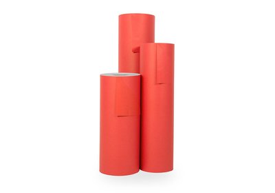 Kadopapier Wit gestreept 125 meter uni Rood