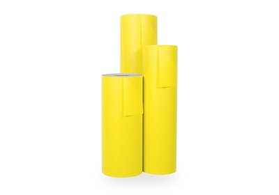 Kadopapier Wit gestreept 125  meter uni Geel