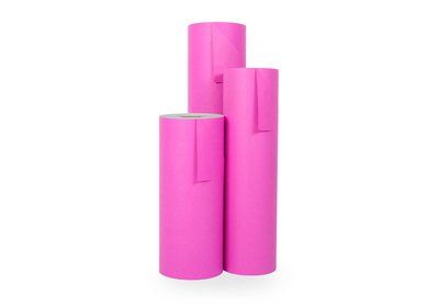Kadopapier Wit gestreept 125 meter uni Roze