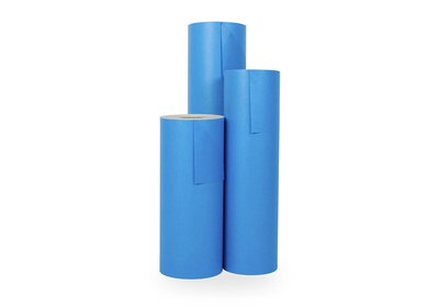 Kadopapier Wit gestreept  125 meter Donkerblauw