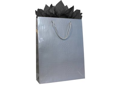 Papieren koorddraagtas Croco Ziver á 100 stuks