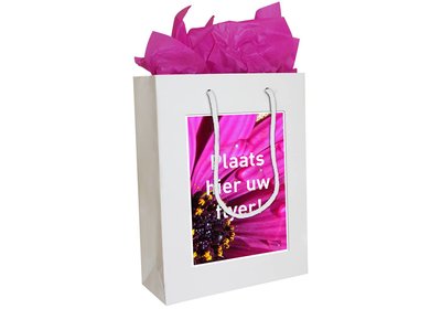 Papieren draagtas met venster bedrukken