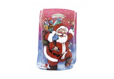 Plastic kerst draagtassen happy santa