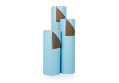 Kadopapier   200 meter 2 kleuren l.blauw/bruin