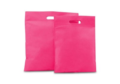 Non Woven Tassen met handgreep Roze vanaf € 0,41 per stuk verpakt á 400 stuks