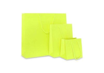 Papieren koorddraagtas Fluor Geel