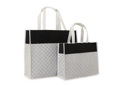 Non Woven Luxe draagtassen met Diamond design Wit Verpakt á 50 stuks vanaf € 2,08 per stuk