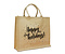 Jute Naturel Eco Kerst draagtas   Happy Holidays
